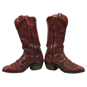 Durango West Mahogany Brown Leather Cowboy Western Boots Vintage US Made Men 8 D